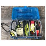 Plano Double Sided Mini Magnum 3213 Tackle Box Full of Pan Fish Jigs and More