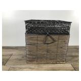 Weaved Household Storage Box with Metal Frame