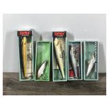 Lot of 5 Rapala Fishing Lures in Boxes