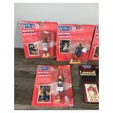 Lot of 7 1997 Kenner Starting Lineup Basketball Figurines with Trading Cards - Horace Grant - Charles Barkley - Shawn Kemp - Walt Frazier and More