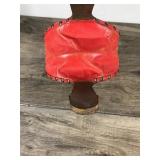 Vintage Fireplace Bellows – Brass Embossed Scene – Red Leather Trim – Rustic Hearth Decor