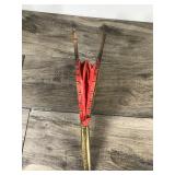 Vintage Fireplace Bellows – Brass Embossed Scene – Red Leather Trim – Rustic Hearth Decor