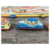 Vintage Technofix No. 295 Traffic Control Tin Road Litho Toy Western Germany 50s with 2 Cars and 1 Bus Vintage