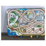 Vintage Technofix No. 295 Traffic Control Tin Road Litho Toy Western Germany 50s with 2 Cars and 1 Bus Vintage