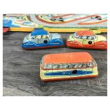 Vintage Technofix No. 295 Traffic Control Tin Road Litho Toy Western Germany 50s with 2 Cars and 1 Bus Vintage