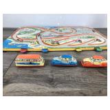 Vintage Technofix No. 295 Traffic Control Tin Road Litho Toy Western Germany 50s with 2 Cars and 1 Bus Vintage