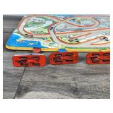 Vintage Technofix No. 295 Traffic Control Tin Road Litho Toy Western Germany 50s with 2 Cars and 1 Bus Vintage