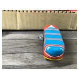 Vintage Tin Litho Playland Roller Coaster with Wind Up Car and Track