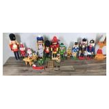Lot of Wooden Nutcrackers and Other Wood Figurines  - see description for more info