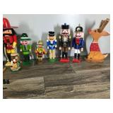 Lot of Wooden Nutcrackers and Other Wood Figurines  - see description for more info
