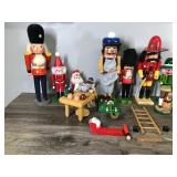 Lot of Wooden Nutcrackers and Other Wood Figurines  - see description for more info