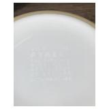 Vintage Pyrex Light Blue Divided Casserole Dish with Clear Top 1 1/2 Quart #29 & Pyrex Forest Fancies Mushroom Casserole Dish #473-B