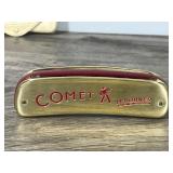 Vintage Comet M-Hohner Harmonica with Case - Made in Germany