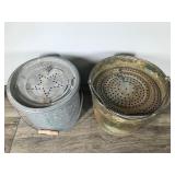 2 - Vintage Metal Minnow Fishing Buckets