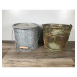 2 - Vintage Metal Minnow Fishing Buckets