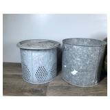 2 - Vintage Metal Minnow Fishing Buckets
