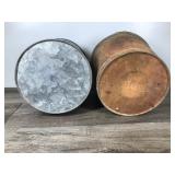 2 - Vintage Metal Minnow Fishing Buckets
