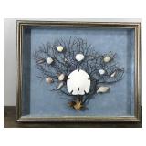 Wall Hanging Shadow Box with Sea Shells and Sea Branches