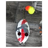 Lot of Muskie Fishing Lures - Red Eye - Slop Master Lure - Mepps Anglia Long 4 and More