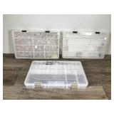 3 - Clear Plastic Fishing Tackle Storage Cases