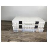 3 - Clear Plastic Fishing Tackle Storage Cases