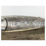 Large Carved Wood Northern Pike / Muskie  - Says Cleaning House (Used to hang at the fish cleaning house on a resort on Lake Hubert, Nisswa)