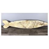 Large Carved Wood Northern Pike / Muskie  - Says Cleaning House (Used to hang at the fish cleaning house on a resort on Lake Hubert, Nisswa)