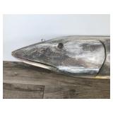 Large Carved Wood Northern Pike / Muskie  - Says Cleaning House (Used to hang at the fish cleaning house on a resort on Lake Hubert, Nisswa)