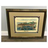 Framed Wax Paper of Dubrovnik, Croatia