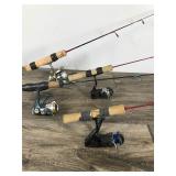 Lot of 4 Ice Fishing Rod and Reels