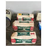 Lot of Vintage Soap and Cleaners / Fels-Naptha Soap - P&G White Laundry Soap - Blue Barrell White Laundry Soap - Crystal White Family Soap - Johnson’s Foot soap - Don Maximo Soap - Crystal White Sco