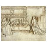Vintage Large Incolay Stone Jewelry Box Kings Court - Carving is 3D