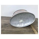 Vintage Old Pal Wading Bait Can, Galvanized, Metal, Vintage Fishing Gear, Plastic Strap
