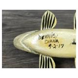 Signed Wood Crappie Fish Spearing Decoy