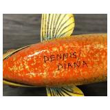 Signed Wood Sunfish Spearing Decoy