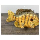 Signed Wood Sunfish Spearing Decoy