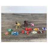 Vintage Miniature Blown Glass Pieces - 2 Elephants - 1 Dog - 9 Pieces of Candy