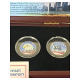 THE MATTHEW MINT REMEMBER SEPTEMBER 11TH HALF DOLLAR PAINTED SET W/ COA