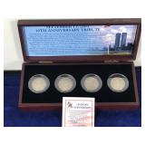 THE MATTHEW MINT REMEMBER SEPTEMBER 11TH HALF DOLLAR PAINTED SET W/ COA