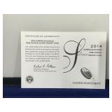 2014 American Eagle One Ounce Silver Proof Coin with Box & COA