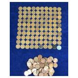 99 Wheat Pennies - 1 Steel War Wheat Penny & 105 Regular Pennie’s - Dates for Wheat Pennies Listed in Description