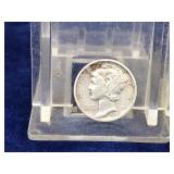 1-1945 Liberty Mercury Silver Dime & 1-1945 Washington Silver Quarter