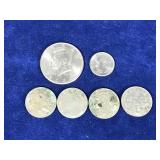 Lot of Collectible Coins - 1935 Buffalo Head Nickel - 1899 V Nickel - 2000 P Kennedy Half Dollar - 2002 D Roosevelt Dime - 1941 Jefferson Nickel - 1930 Canadian Nickel