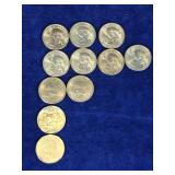Lot of 11 One Dollar Collectible Coins - see description for more info