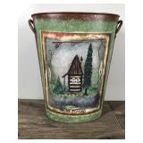 Metal Trash Can - Gone Fishing