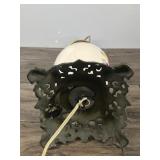Vintage Lamp with Floral Design on the Outside