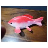 Wood Spearing Fishing decoy with metal fins