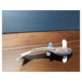 Fishing spearing Wood decoy with metal fins