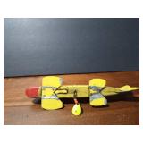 Fishing spearing Wood decoy with metal fins