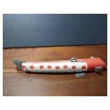 Fishing spearing Wood decoy with metal fins and button eyes
